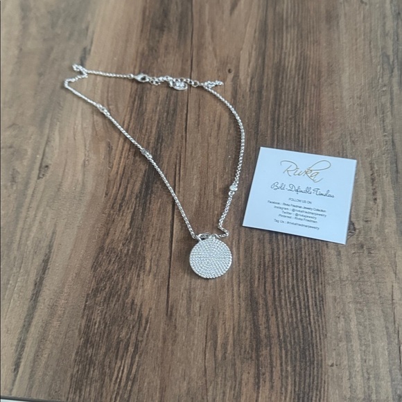 RIVKA FREIDMAN Rhodium Plated CZ Disc Necklace - Picture 8 of 9
